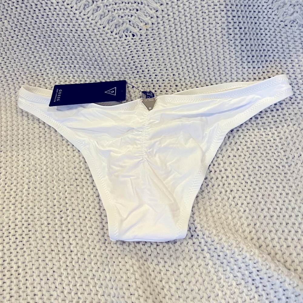 *NWT* GUESS white ruched bikini bottoms